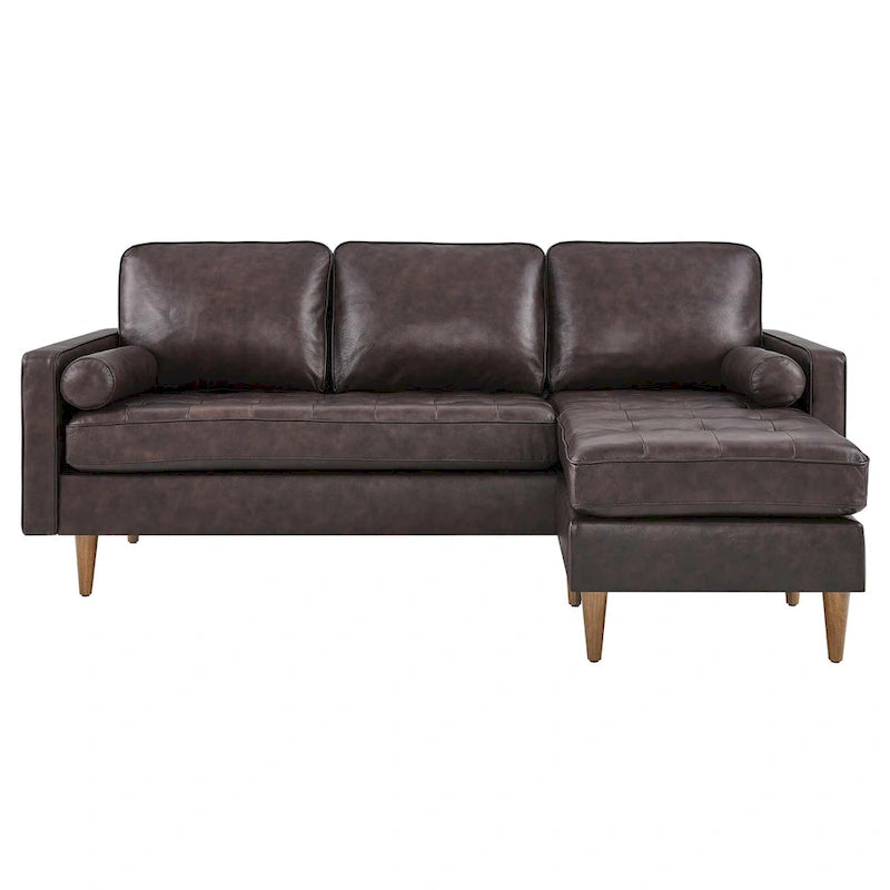 Valour 78  Leather Apartment Sectional Sofa