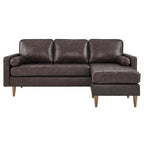 Valour 78  Leather Apartment Sectional Sofa