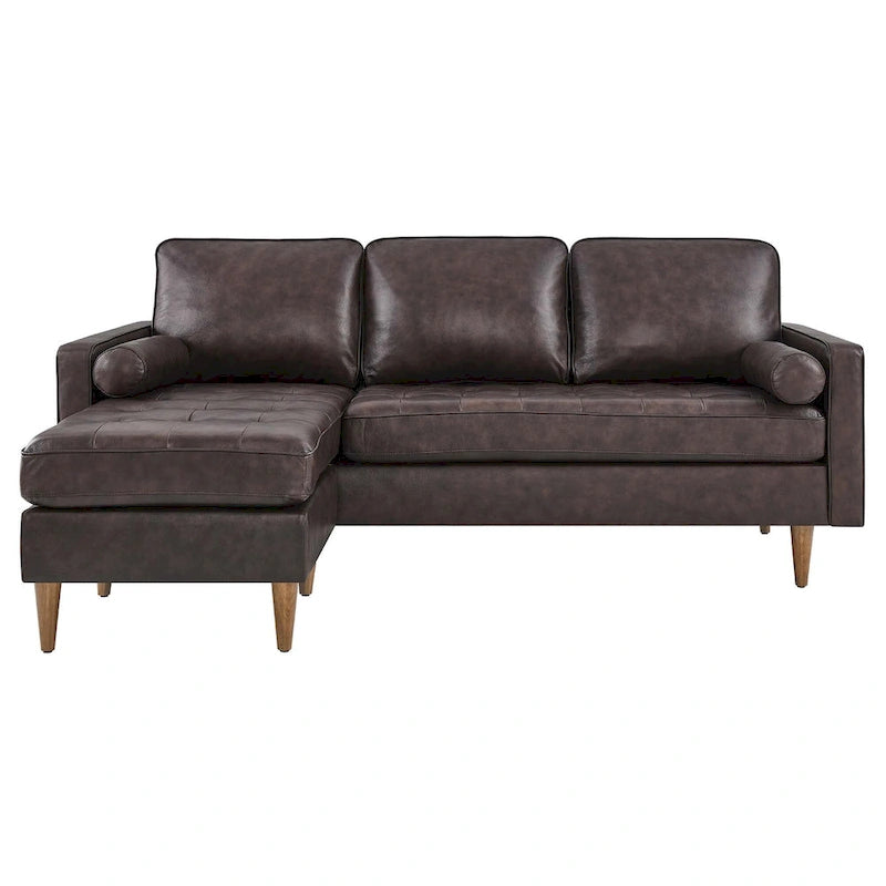 Valour 78  Leather Apartment Sectional Sofa