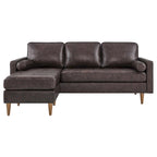 Valour 78  Leather Apartment Sectional Sofa