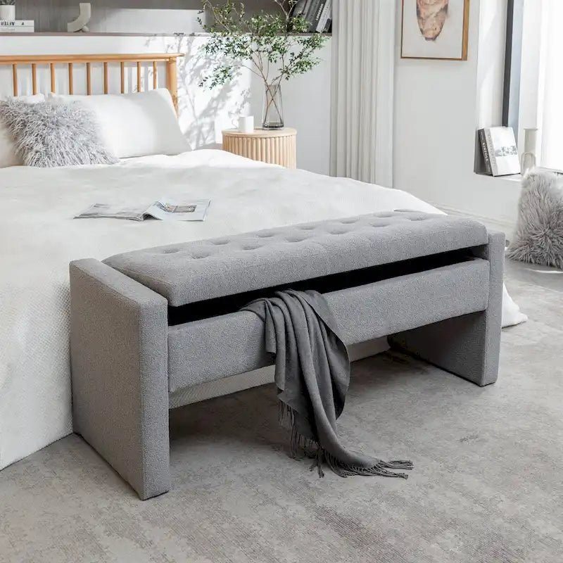 Porthos Home Etta Boucle Fabric Storage Bench