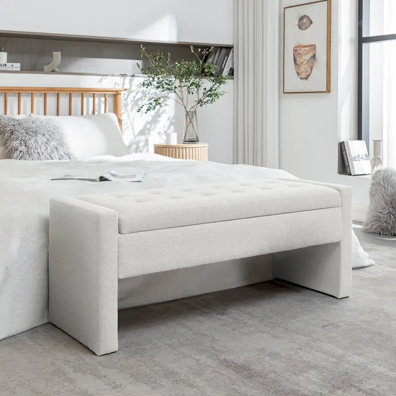 Porthos Home Etta Boucle Fabric Storage Bench