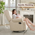 Swivel Recliner Chair with Extra Large Footrest, Grey