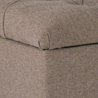 Textured Fabric Upholstered Tufted Wooden Bench With Hinged Storage, Brown
