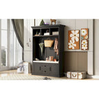 Hall Tree with 3 HooksCoat Hanger, Entryway Bench,Storage Bench, 3-in-1 Design,47.2INCH,for Entrance,Hallway