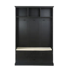 Hall Tree with 3 HooksCoat Hanger, Entryway Bench,Storage Bench, 3-in-1 Design,47.2INCH,for Entrance,Hallway