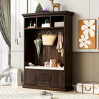 Hall Tree with 3 HooksCoat Hanger, Entryway Bench,Storage Bench, 3-in-1 Design,47.2INCH,for Entrance,Hallway