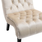 Velvet Armless Accent Chair, Button Tufted Slipper Chair, Side Chair, Lounge Chair