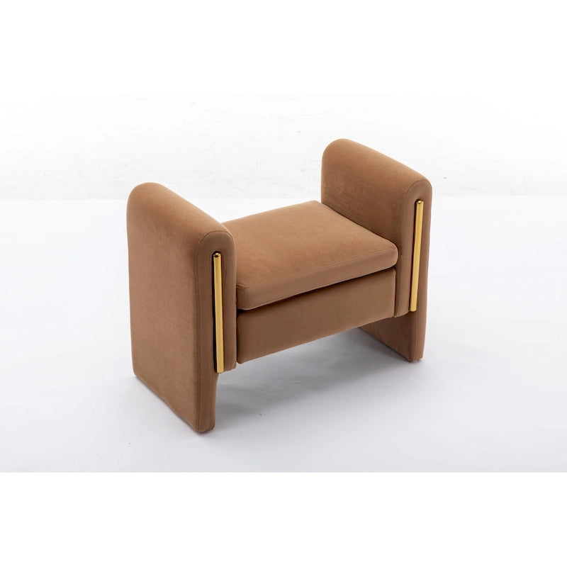 Velvet Fabric Single Bench Shoe Bench Makeup Bench For Bedroom Indoor