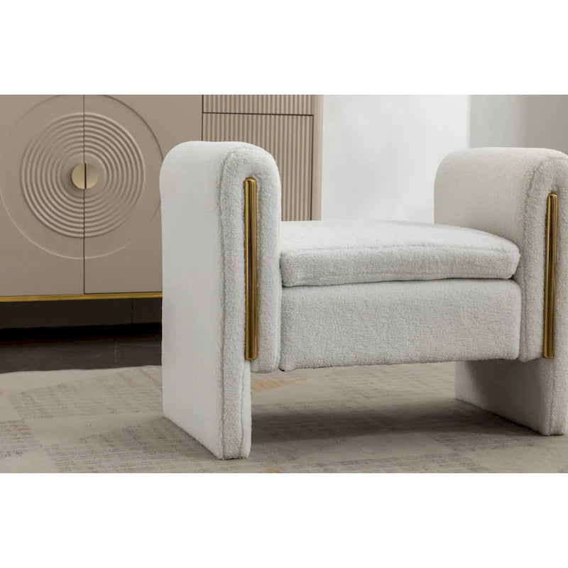 Velvet Fabric Single Bench Shoe Bench Makeup Bench For Bedroom Indoor