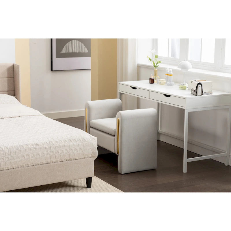 Velvet Fabric Single Bench Shoe Bench Makeup Bench For Bedroom Indoor