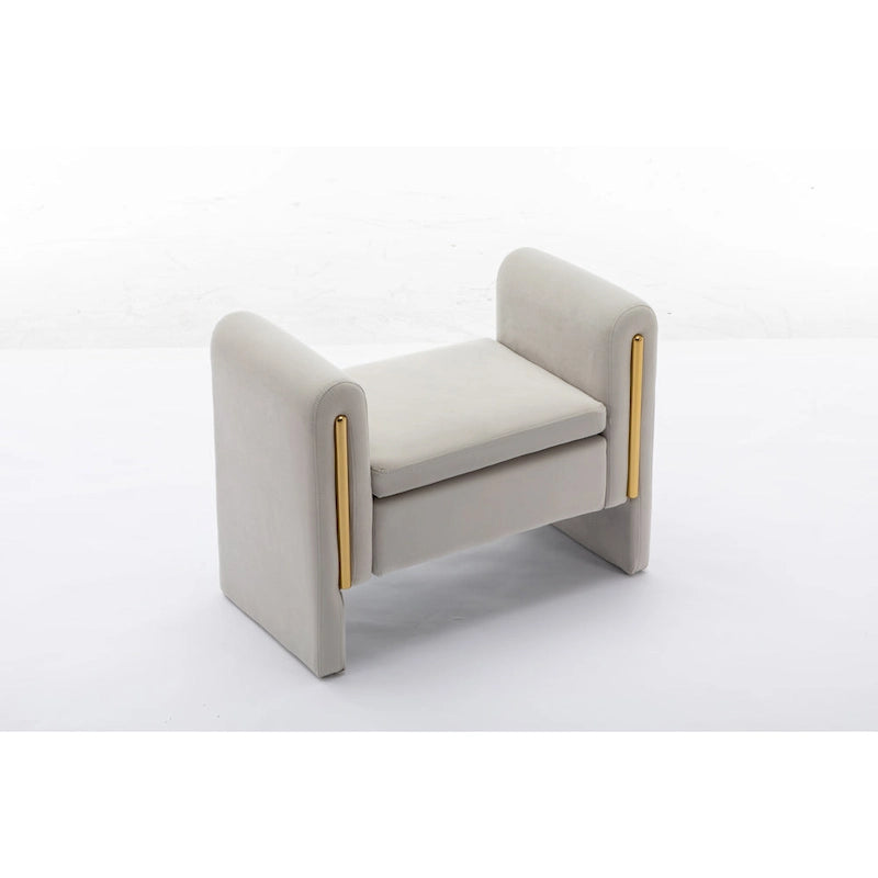 Velvet Fabric Single Bench Shoe Bench Makeup Bench For Bedroom Indoor