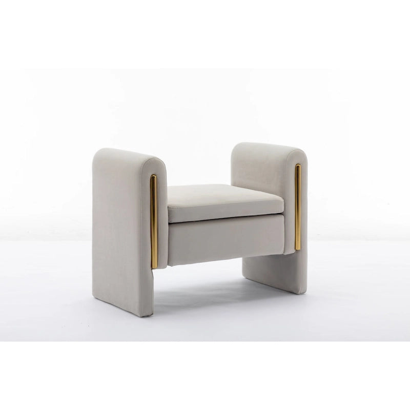 Velvet Fabric Single Bench Shoe Bench Makeup Bench For Bedroom Indoor