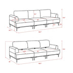Dinardi 100.7in Widest Upholstered Sofa With Sliding Backrest