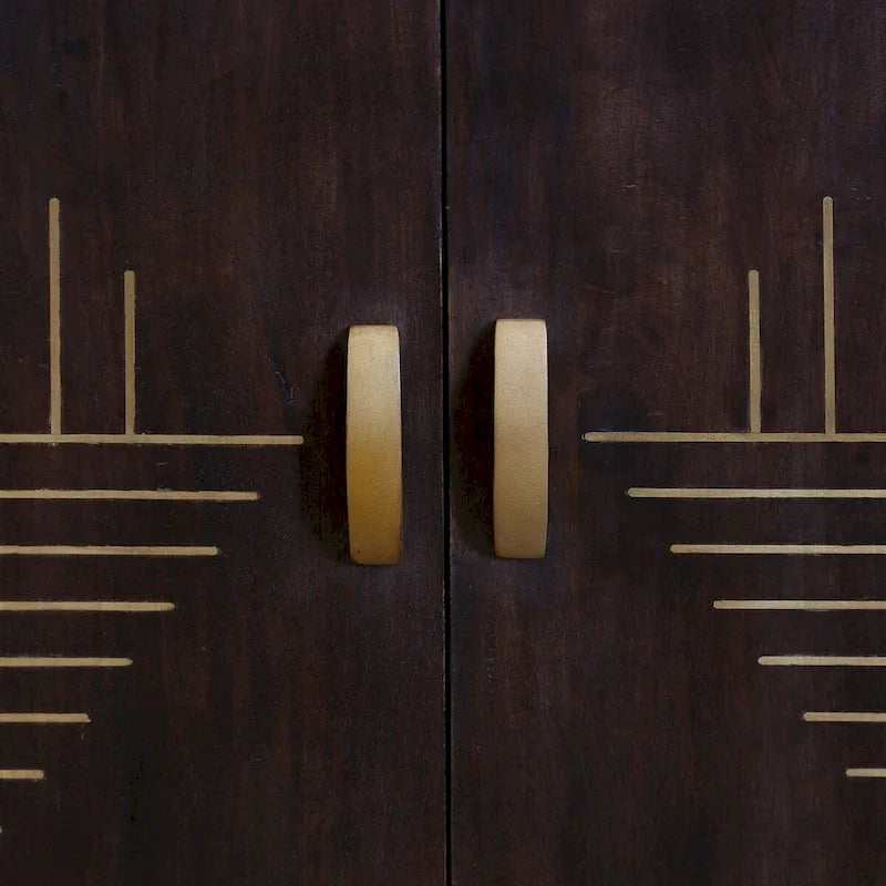 Vortex - Two Door Mango Wood Cabinet - Dark Cocoa Brown Finish