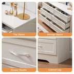 Modern 3 Drawer Bedroom Chest of Drawers with 6 Drawers Dresser, Clothes Organizer Metal Pulls