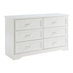 Modern 3 Drawer Bedroom Chest of Drawers with 6 Drawers Dresser, Clothes Organizer Metal Pulls