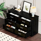 Modern 3 Drawer Bedroom Chest of Drawers with 6 Drawers Dresser, Clothes Organizer Metal Pulls