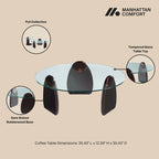 Manhattan Comfort Artesia Dark Walnut Modern Coffee Table