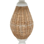 Wood Accent Table with Black Metal and Rattan Base - Brown or White - Roche River Decor