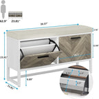 Shoe Storage Bench with Seat Cushion - 11.81D x 39.37W x 23.62H