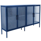 Metal Tempered Glass Cabinet with Adjustable Shelf