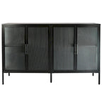 Metal Tempered Glass Cabinet with Adjustable Shelf