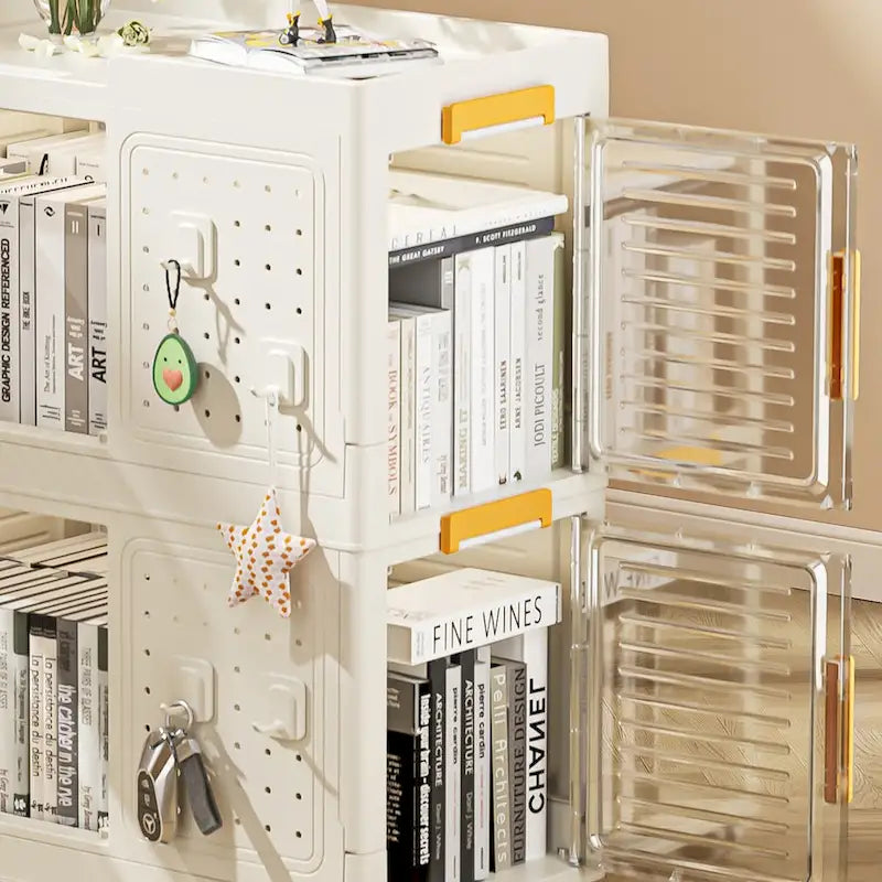 4-Tier Rolling Storage bookcase with Wheels,Large Capacity Storage bins, Mobile Multifunction Utility Rolling Storage Organizer