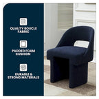 Boucle Modern Elegant Upholstered Accent Chair with MDF Wood Frame for Home Office Living Room & Bedroom