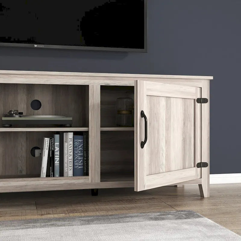 Mieres TV Stand for 75 Inch TV, Entertainment Center with Two Doors and 4 Open Storage Compartments TV Console Media Cabinet