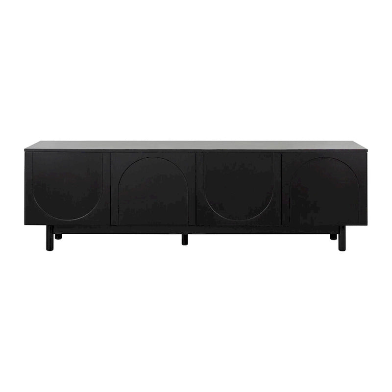 TV Stand for TVs Up to 78 , Entertainment Center with Solid Wood Legs, Practical Media Console with Adjustable Shelves