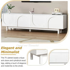 TV Stand for TVs Up to 78 , Entertainment Center with Solid Wood Legs, Practical Media Console with Adjustable Shelves