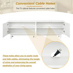 TV Stand for TVs Up to 78 , Entertainment Center with Solid Wood Legs, Practical Media Console with Adjustable Shelves