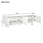 TV Stand for TVs Up to 78 , Entertainment Center with Solid Wood Legs, Practical Media Console with Adjustable Shelves