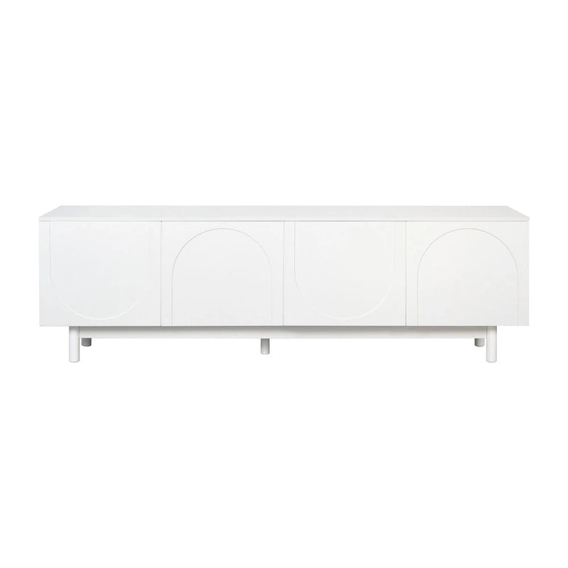 TV Stand for TVs Up to 78 , Entertainment Center with Solid Wood Legs, Practical Media Console with Adjustable Shelves