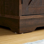 Farmhouse Coffee Bar Cabinet Bar Cabinet with Wine Rack Barn Door Buffet Sideboard Cabinet with Drawer