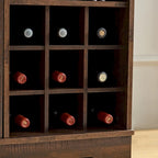 Farmhouse Coffee Bar Cabinet Bar Cabinet with Wine Rack Barn Door Buffet Sideboard Cabinet with Drawer
