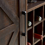 Farmhouse Coffee Bar Cabinet Bar Cabinet with Wine Rack Barn Door Buffet Sideboard Cabinet with Drawer