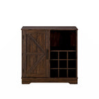 Farmhouse Coffee Bar Cabinet Bar Cabinet with Wine Rack Barn Door Buffet Sideboard Cabinet with Drawer