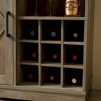 Farmhouse Coffee Bar Cabinet Bar Cabinet with Wine Rack Barn Door Buffet Sideboard Cabinet with Drawer