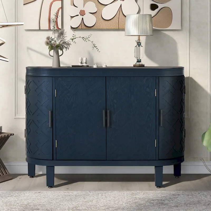 33.50 in. H Storage Cabinet with Antique Pattern Doors