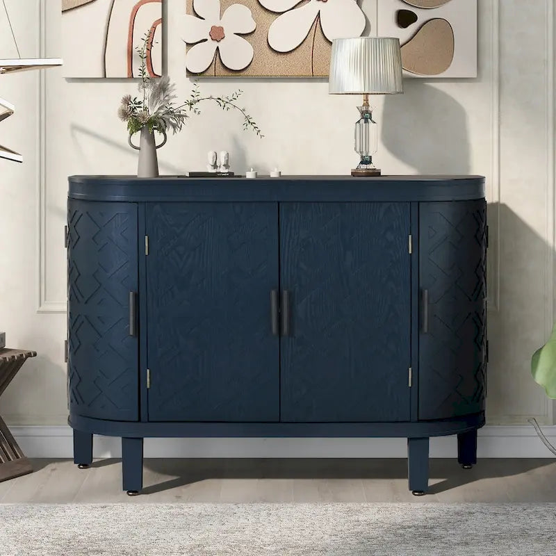 33.50 in. H Storage Cabinet with Antique Pattern Doors