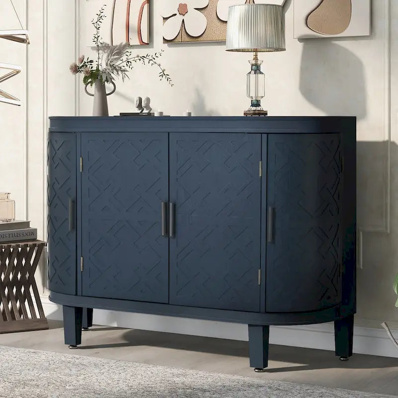 33.50 in. H Storage Cabinet with Antique Pattern Doors