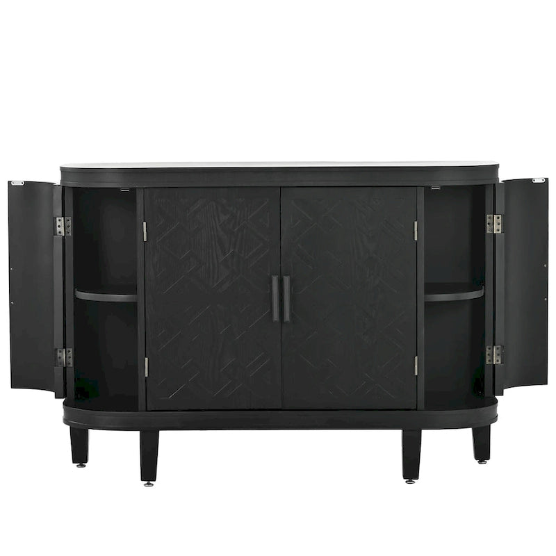 33.50 in. H Storage Cabinet with Antique Pattern Doors