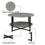 Round Coffee Table With 2-Tier Storage