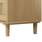 Oak 3-drawers Rattan Storage Cabinet - 31.5 L x 15.55 W x 30.12 H