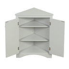 Corner Triangle Bathroom Storage Cabinet with Adjustable Shelves, Freestanding Floor Cabinet, Accent Cabinet for Living Room