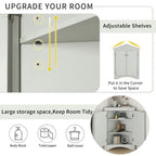 Corner Triangle Bathroom Storage Cabinet with Adjustable Shelves, Freestanding Floor Cabinet, Accent Cabinet for Living Room