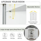 Corner Triangle Bathroom Storage Cabinet with Adjustable Shelves, Freestanding Floor Cabinet, Accent Cabinet for Living Room