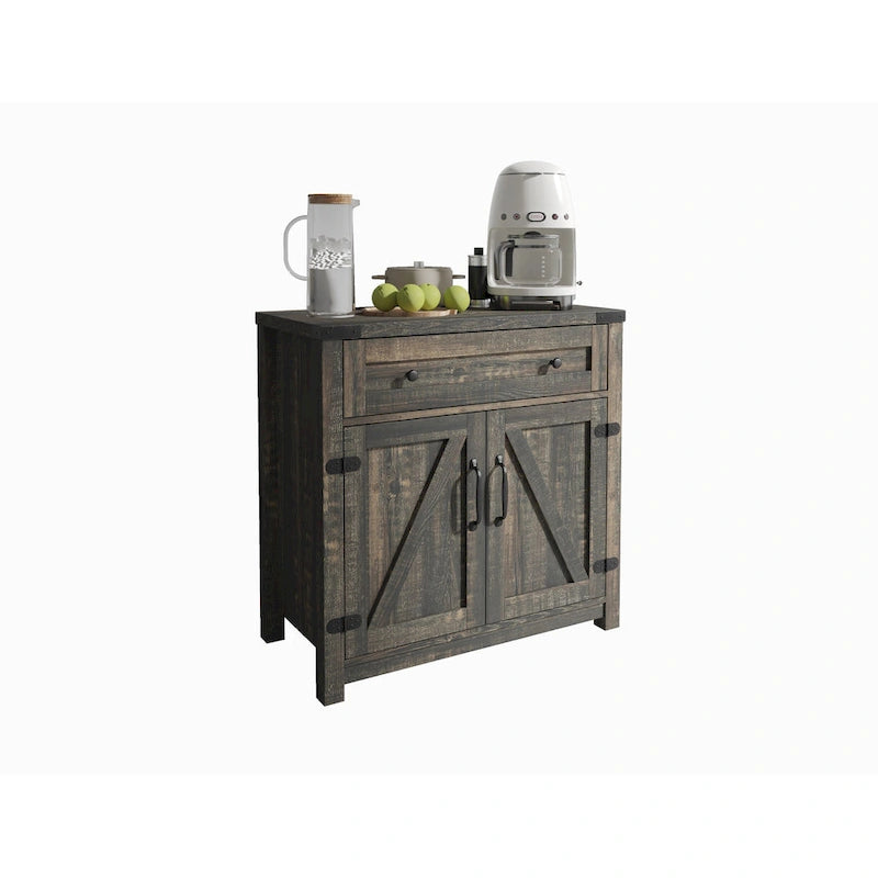 Double Barn Door Accent Cabinet